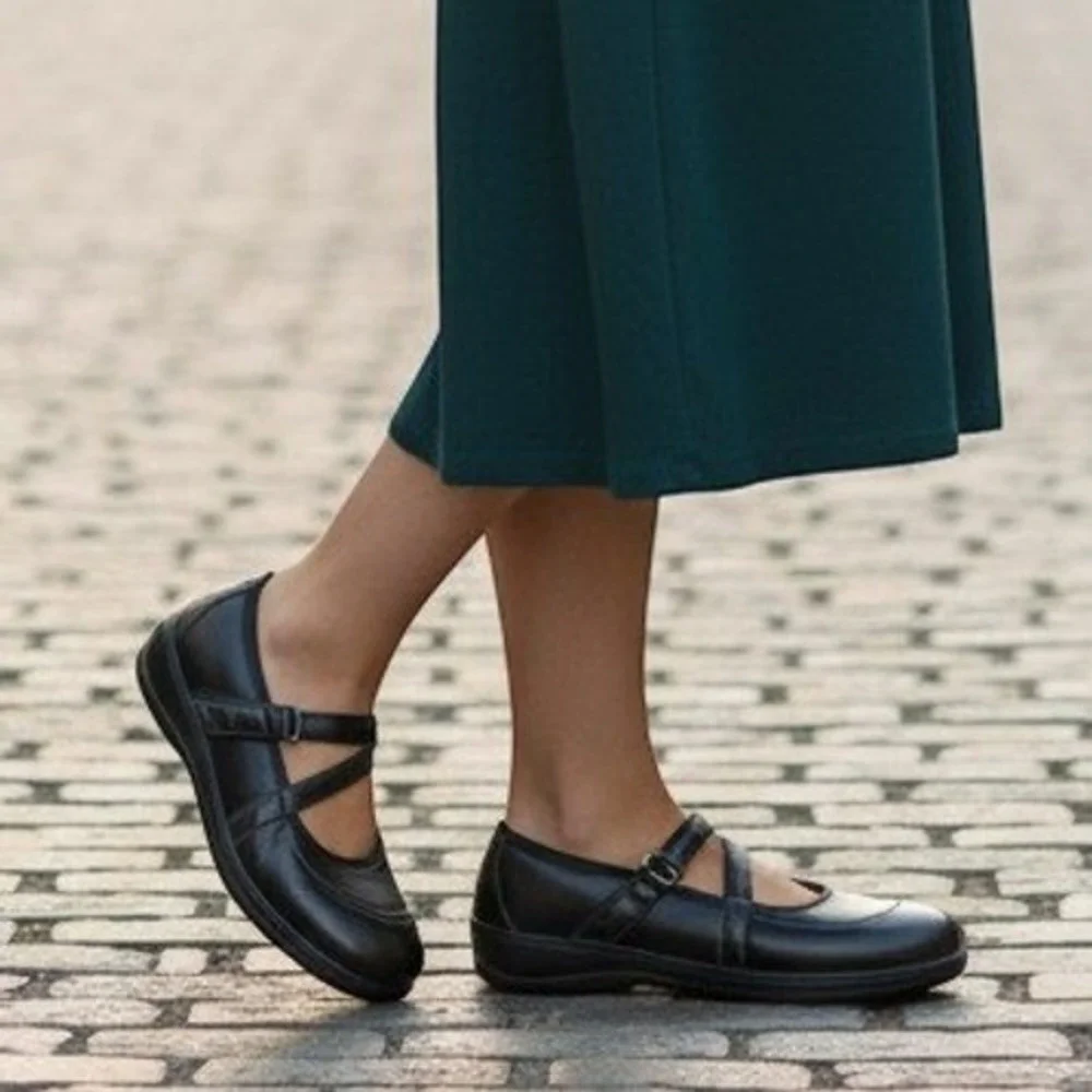 Orthofeet Celina Women Mary Jane Size 10.5 Orthopedic Walking Black Leather